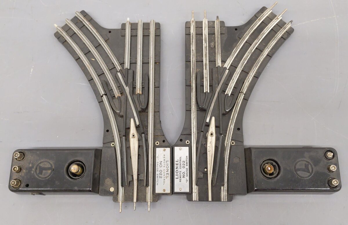 Lionel 022 O Gauge Left-Hand & Right-Hand Electric Remote Switches [4] VG
