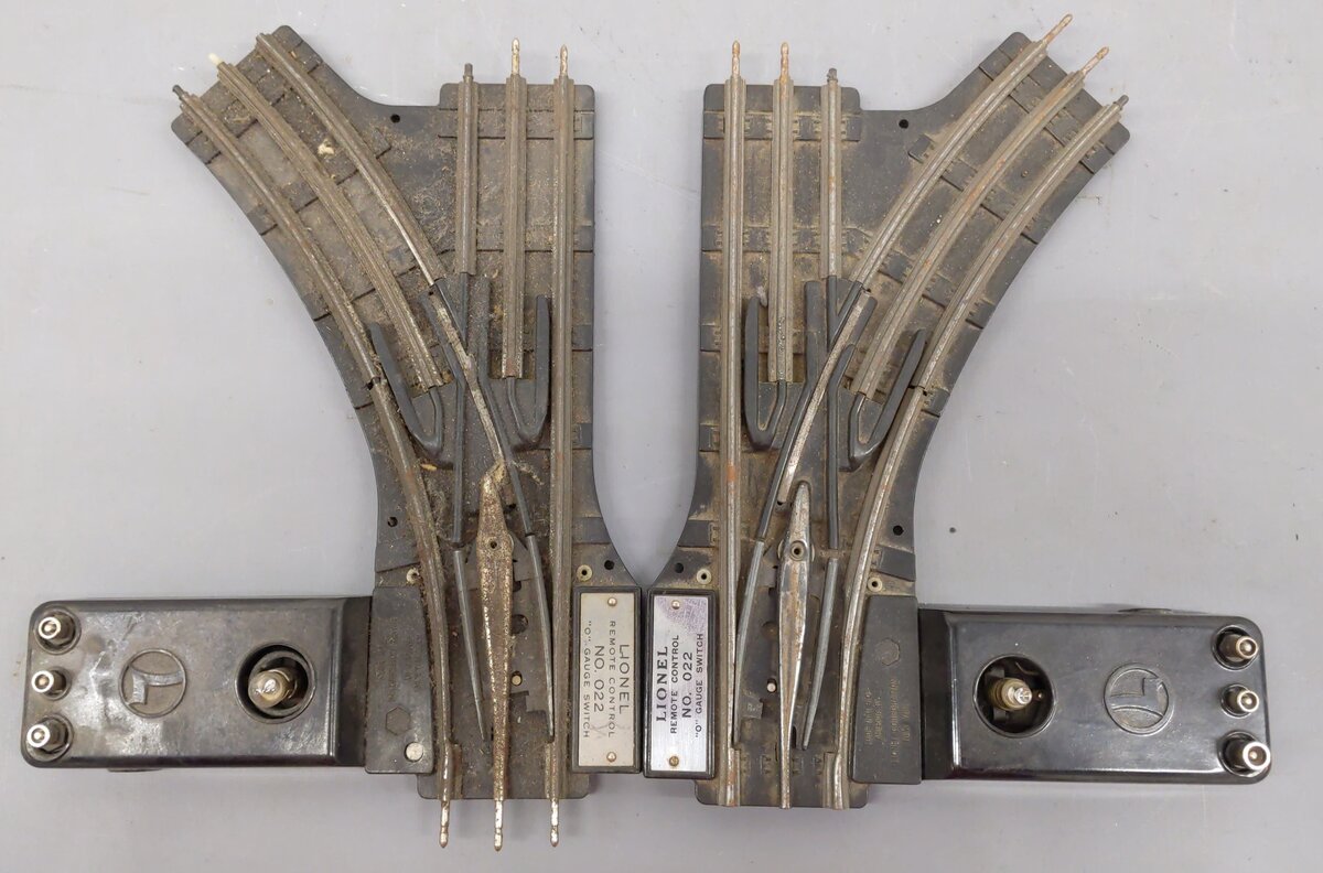Lionel 022 O Gauge Left-Hand & Right-Hand Electric Remote Switches [4] VG
