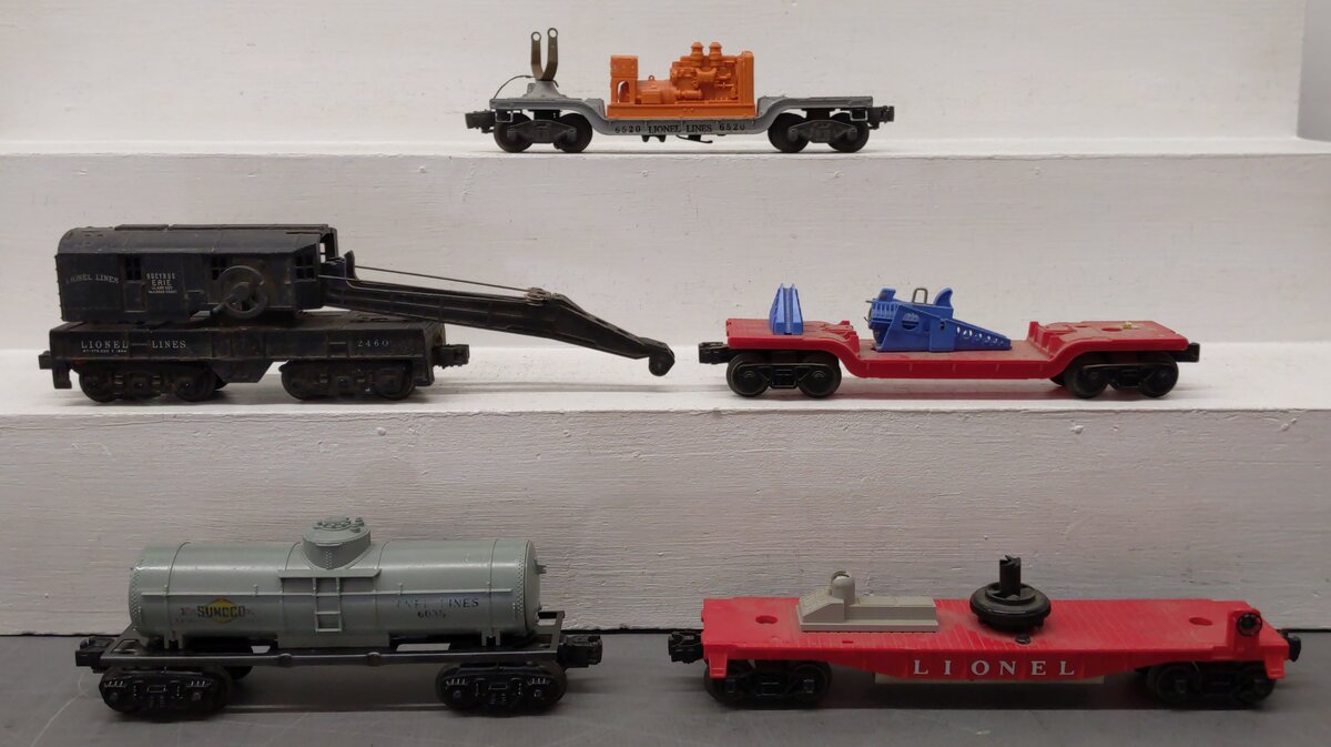 Lionel Vintage O Freight Cars: 3349, 2460, 6520, 6035 [5] EX