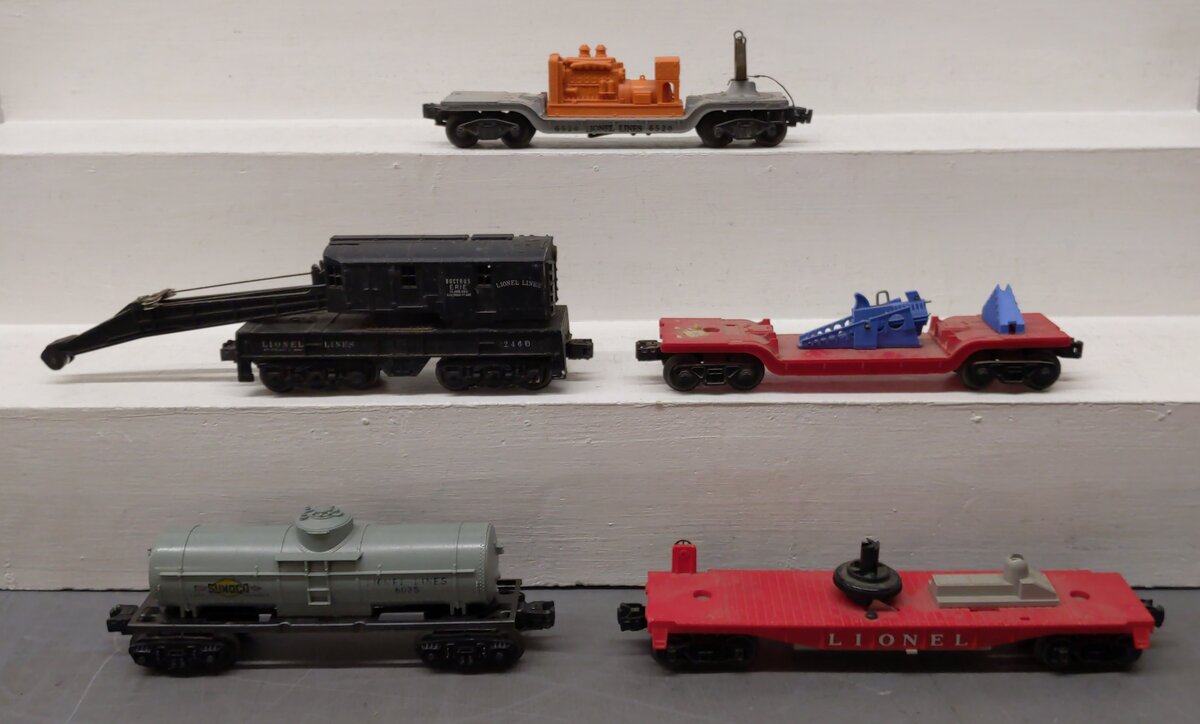 Lionel Vintage O Freight Cars: 3349, 2460, 6520, 6035 [5] EX