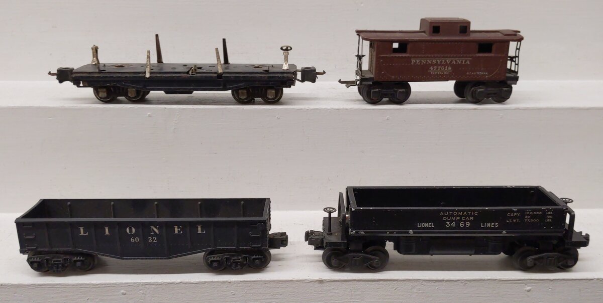 Lionel Vintage O Freight Cars: 3811, 3469, 6032, 2672 [4] VG