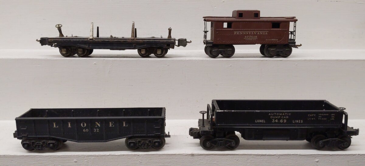Lionel Vintage O Freight Cars: 3811, 3469, 6032, 2672 [4] VG