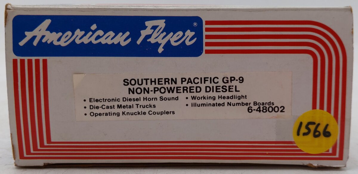 American Flyer 6-48002 S Southern Pacific GP-9 Non-Powered Diesel Locomotive EX/Box