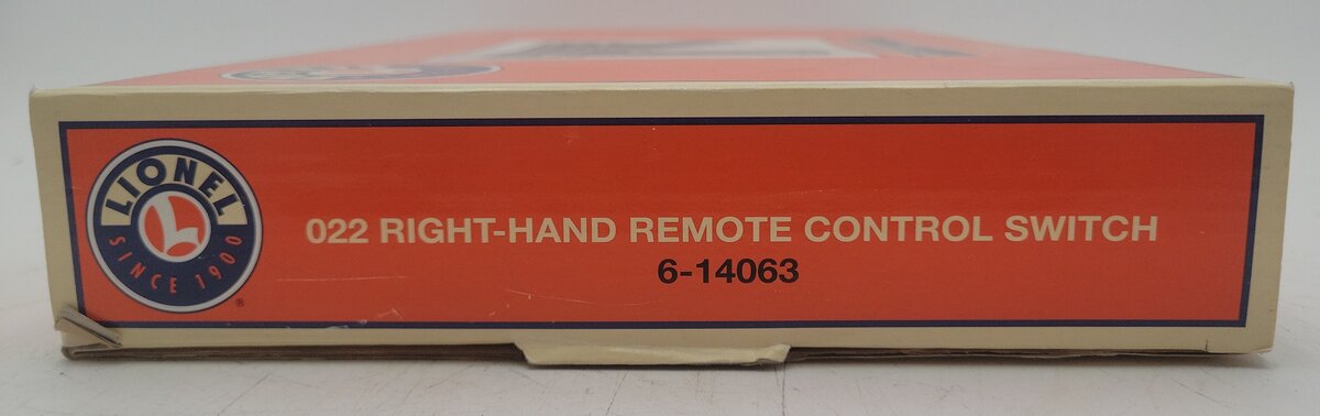 Lionel 6-14063 O 31" Remote-Control 022 Right Hand Switch Turnout VG/Box