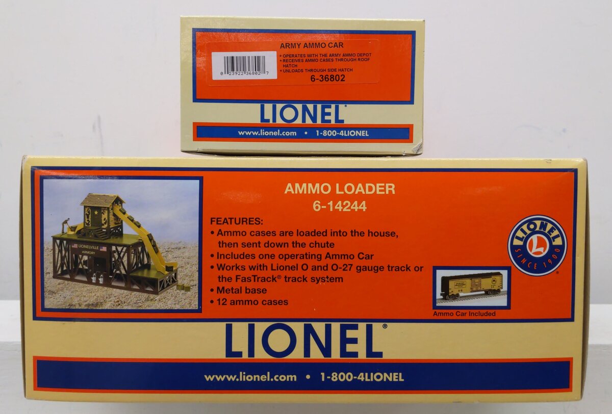 Lionel 6-14244 O Gauge Ammo Loader With Ammo Boxcar #36802 EX/Box