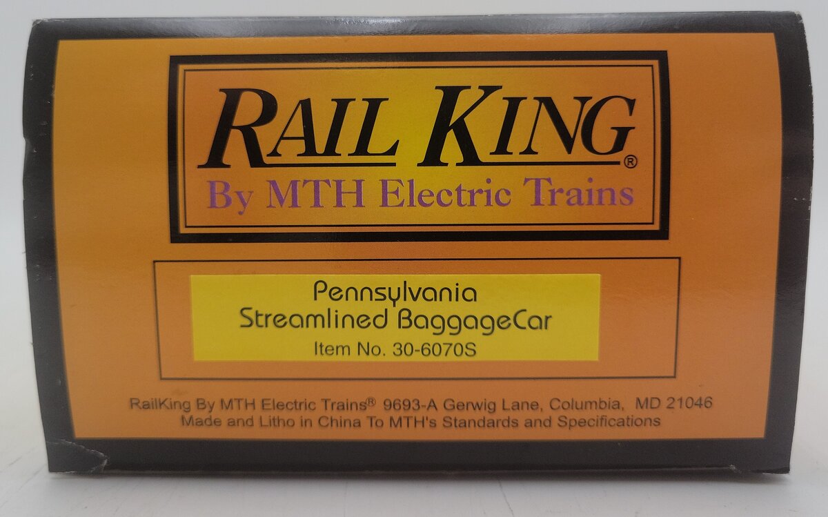 MTH 30-6070S O Pennsylvania Streamlined Baggage Car #6368 LN/Box