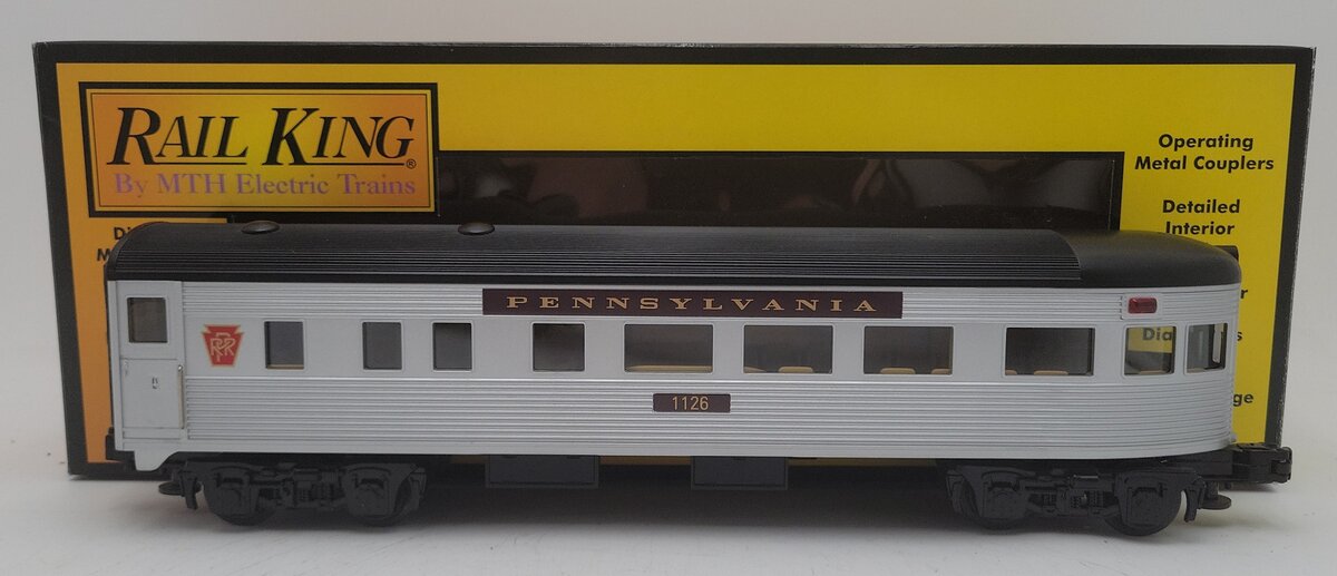 MTH 30-6070S O Pennsylvania Streamlined Observation Car #1126 LN/Box