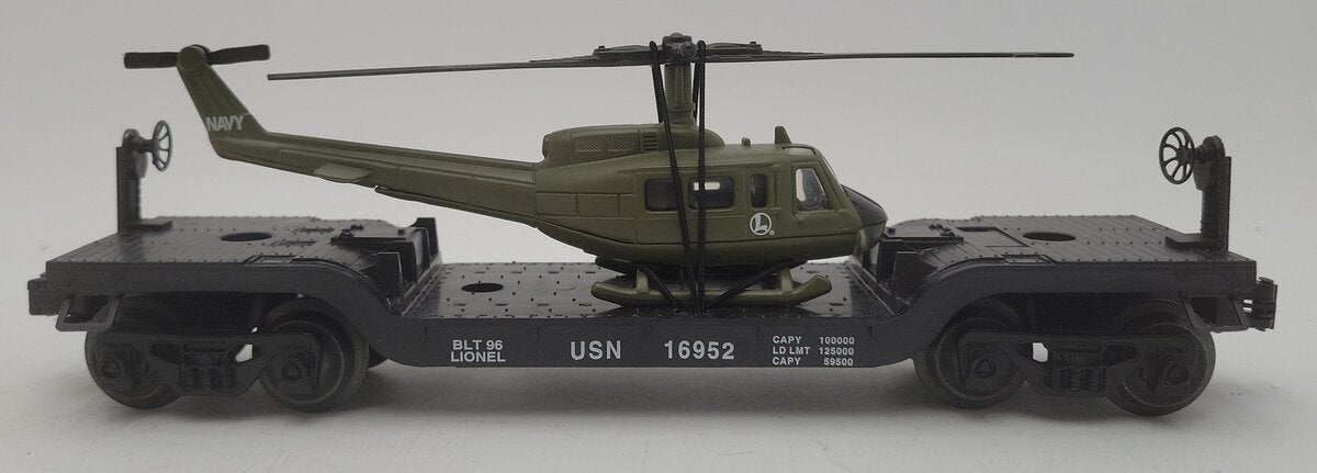 Lionel 6-16952 O Gauge US Navy Flatcar with Ertl Helicopter #16952 LN/Box