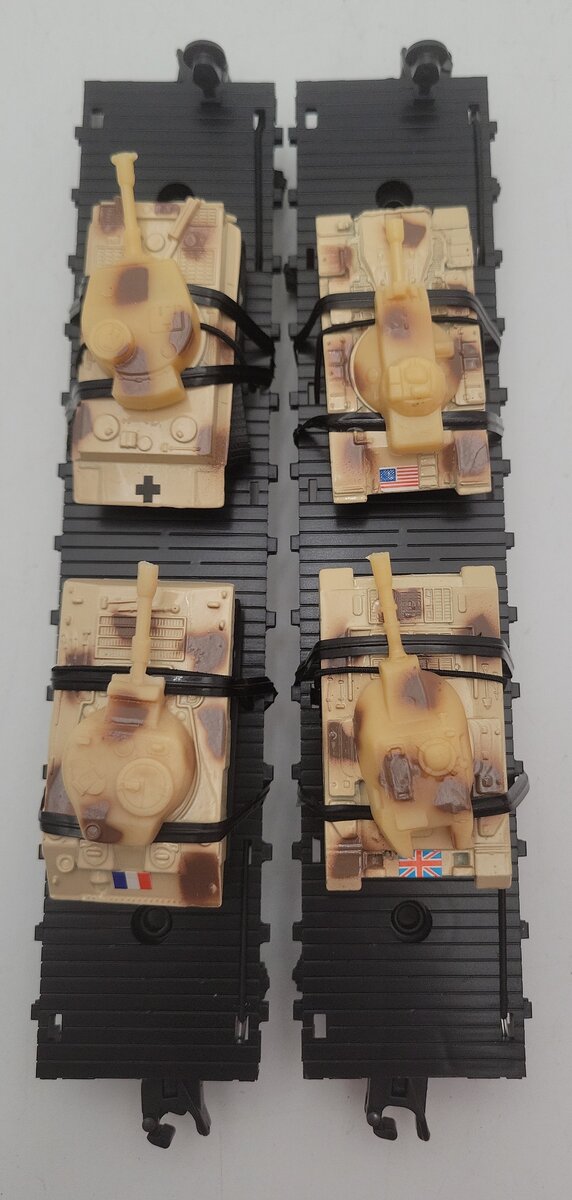 American Flyer 6-48507 S US Army Flatcars with Tanks (Set of 2) LN/Box