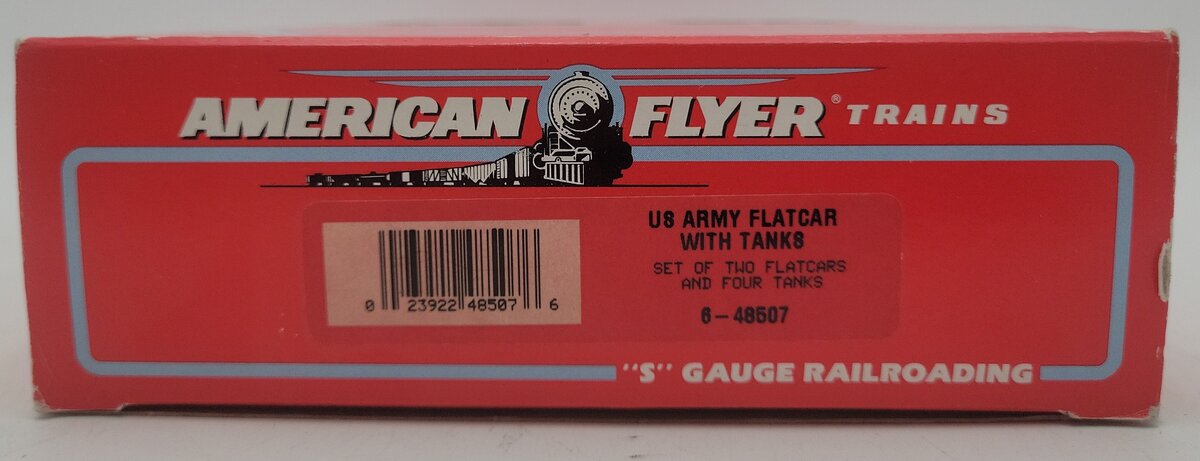 American Flyer 6-48507 S US Army Flatcars with Tanks (Set of 2) LN/Box