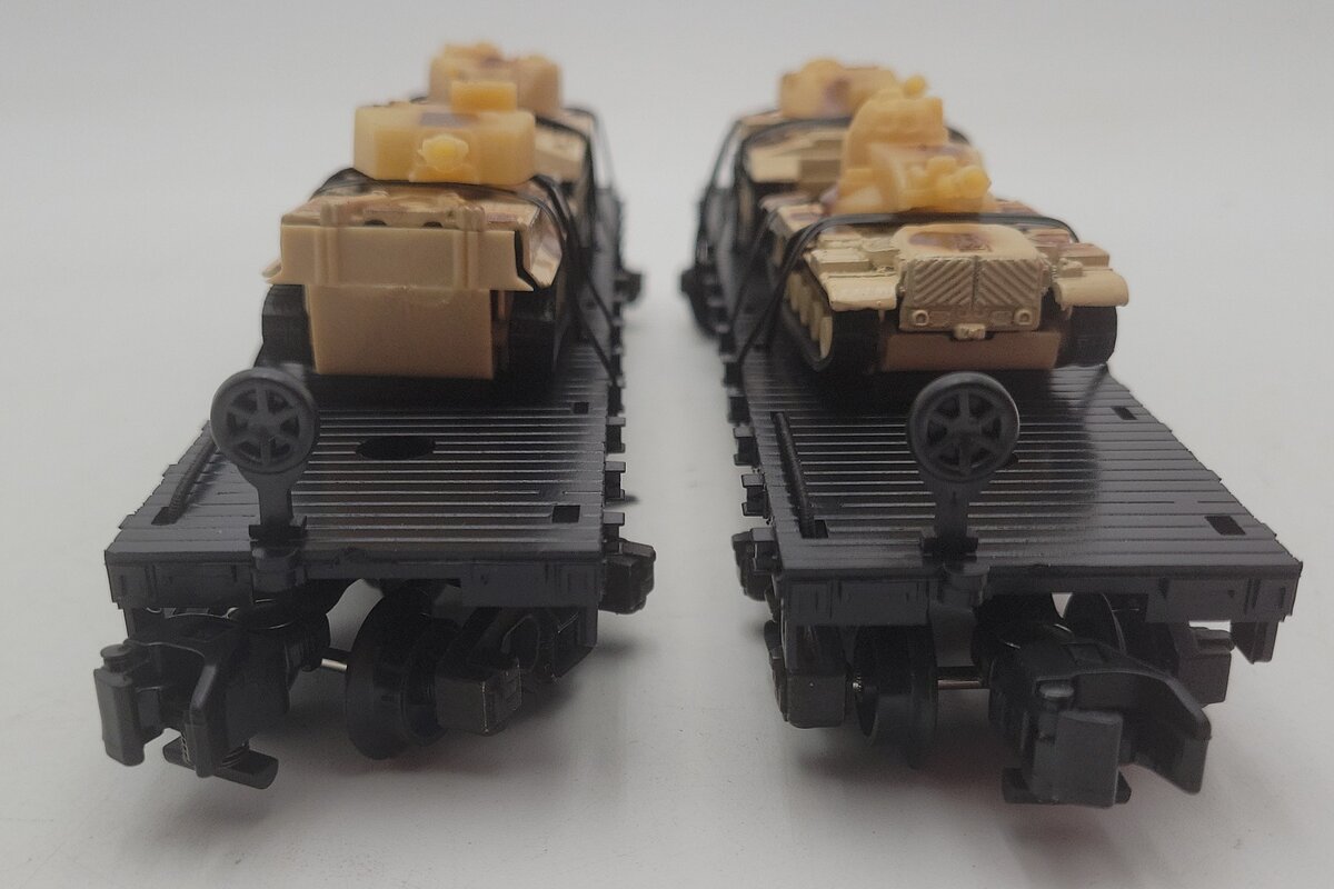American Flyer 6-48507 S US Army Flatcars with Tanks (Set of 2) LN/Box