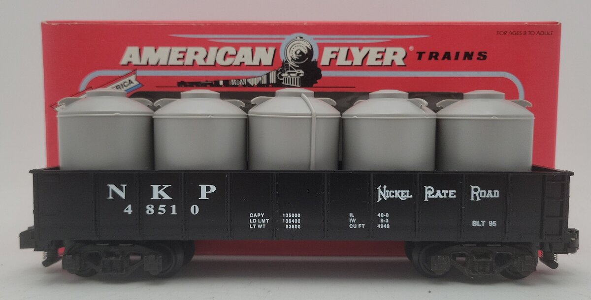 American Flyer 6-48510 S Scale Nickel Plate Road Gondola with Canisters #48510 LN/Box