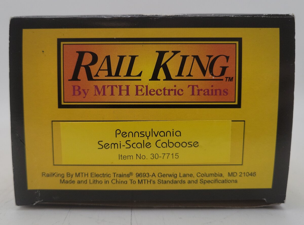 MTH 30-7715 O Gauge RailKing Pennsylvania Semi-Scale Woodsided Caboose #980824 LN/Box
