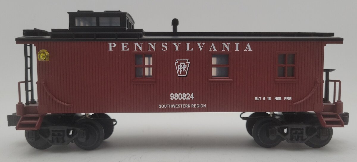 MTH 30-7715 O Gauge RailKing Pennsylvania Semi-Scale Woodsided Caboose #980824 LN/Box