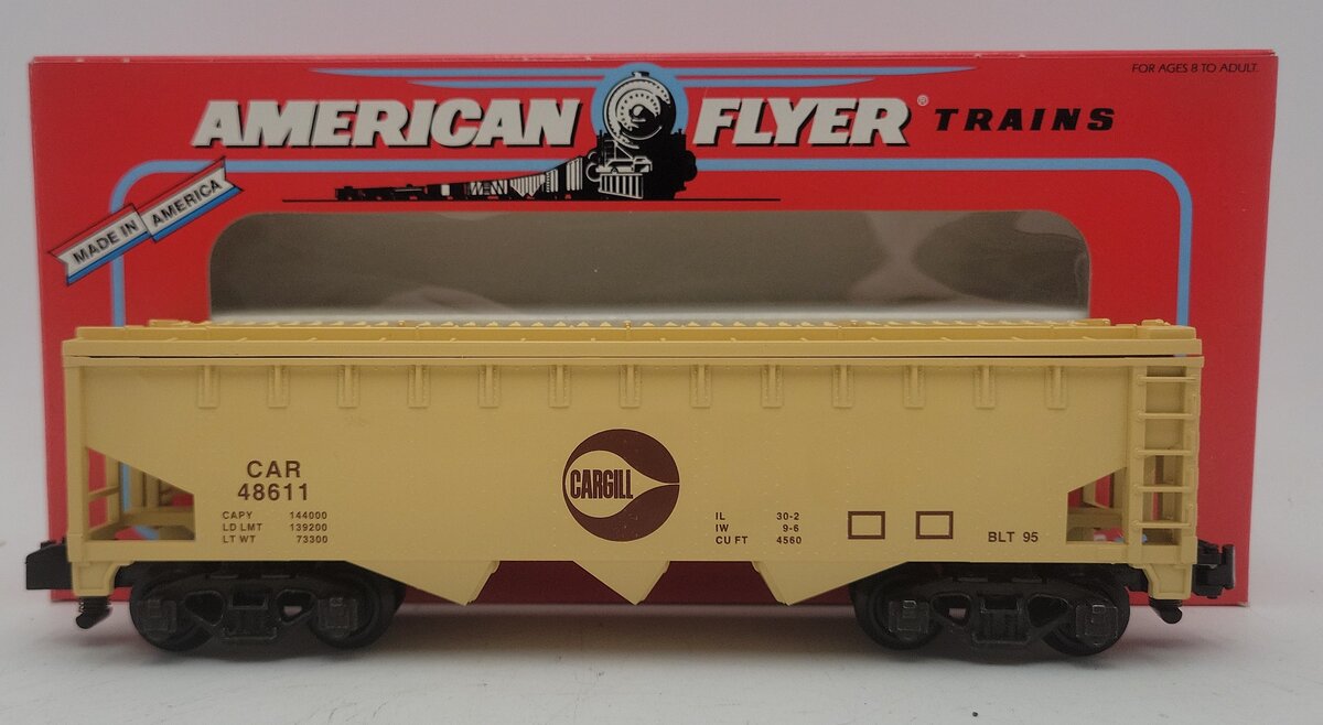 American Flyer 6-48611 S Gauge Cargill 3-Bay Covered Grain Hopper EX/Box