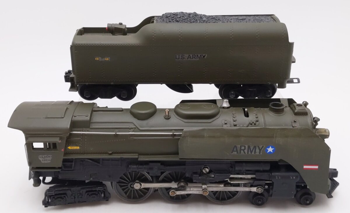 Lionel Vintage O U.S. Army Steam Locomotive & Tender #68826 - Custom Painted