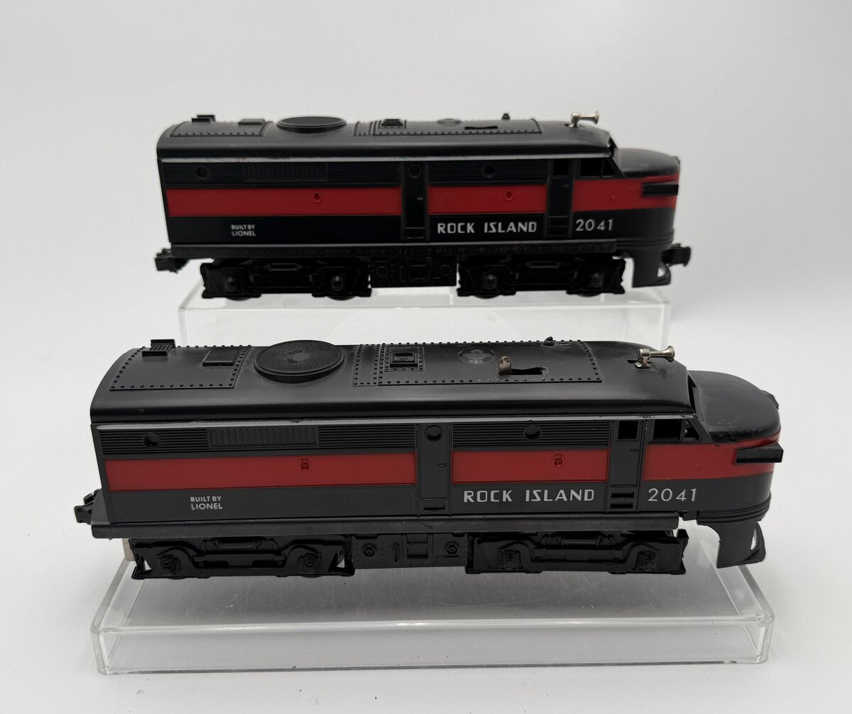 Lionel 2041 Vintage O Rock Island Alco FA AA Diesel Locomotive Set VG