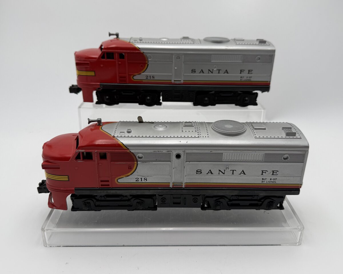 Lionel 218 Vintage O Santa Fe Alco AA Diesel Locomotive Set VG
