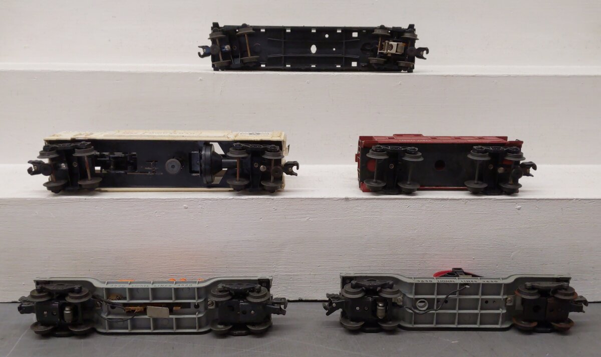 Lionel Vintage O Freight Cars: 3520, 3650, 3665, 6017 [5] VG