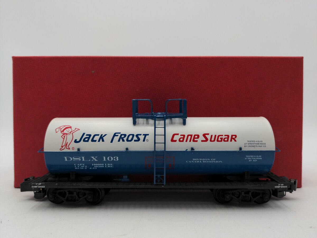 Downs Model RR S Gauge Jack Frost Sugar Company Tank Car EX/Box
