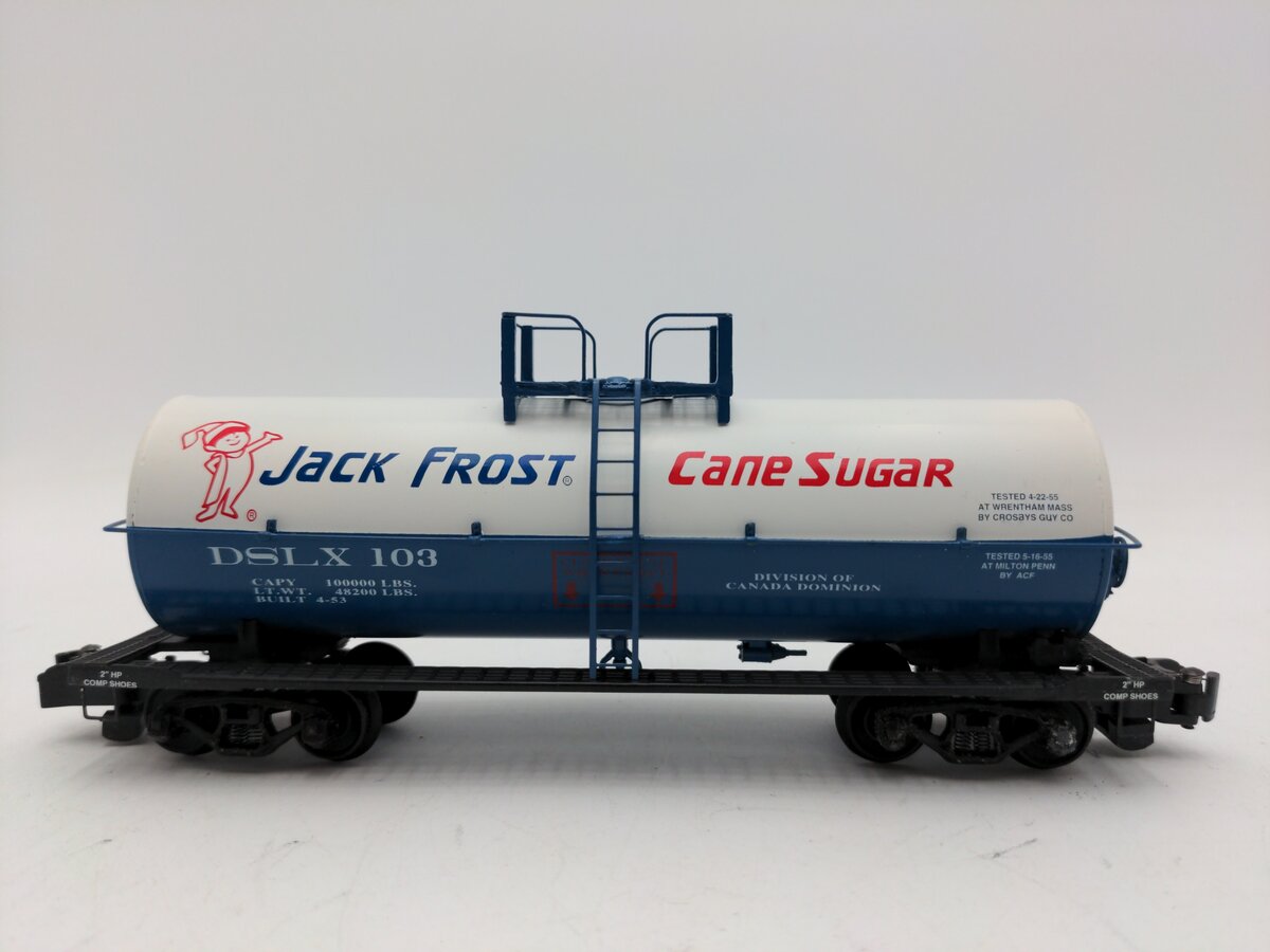Downs Model RR S Gauge Jack Frost Sugar Company Tank Car EX/Box