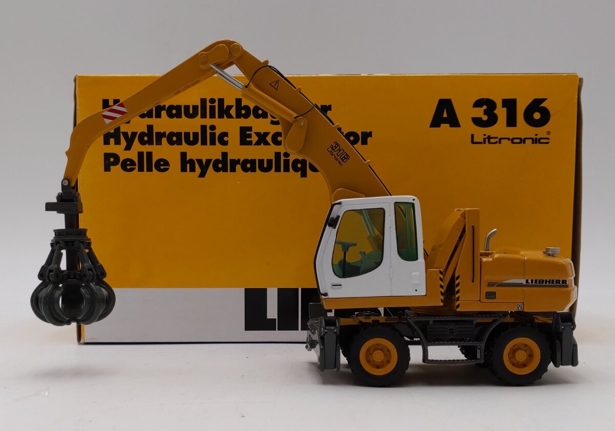 NZG 497 1:50 Scale Liebherr A 316 Hydraulic Excavator w/Grapple LN/Box