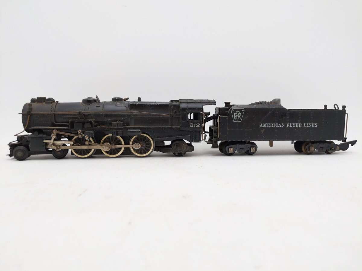 American Flyer 312 VIntage S PRR 4-6-2 Diecast Steam Locomotive & Tender VG