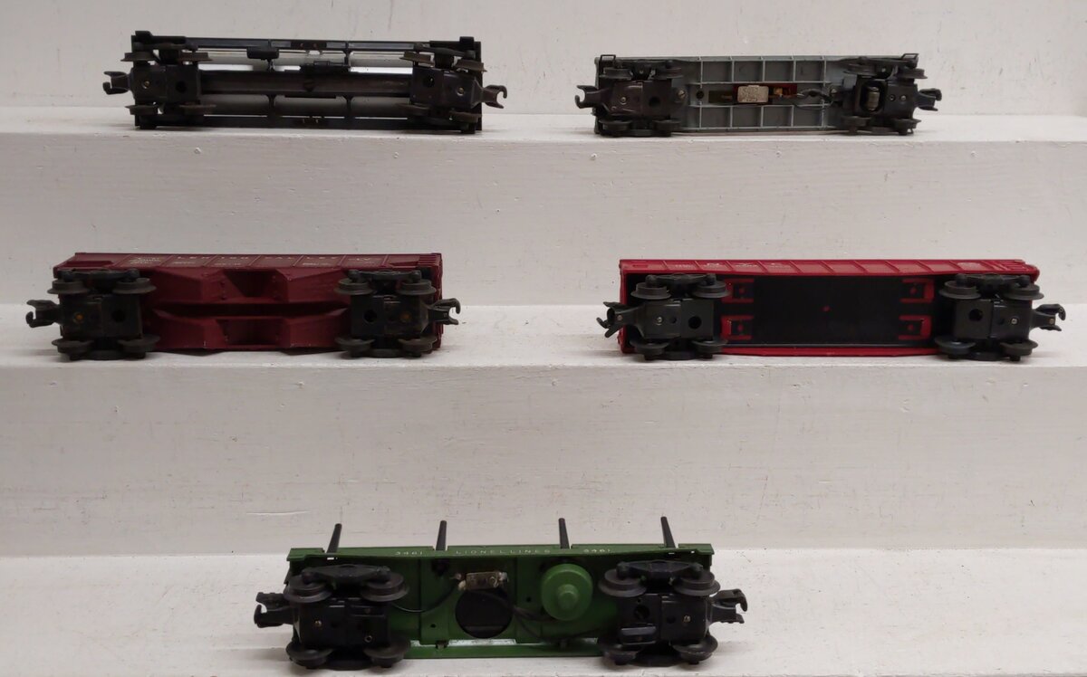 Lionel Vintage O Freight Cars: 6465, 6415, 3520, 3461X-25, 6562-25 [5] EX/Box