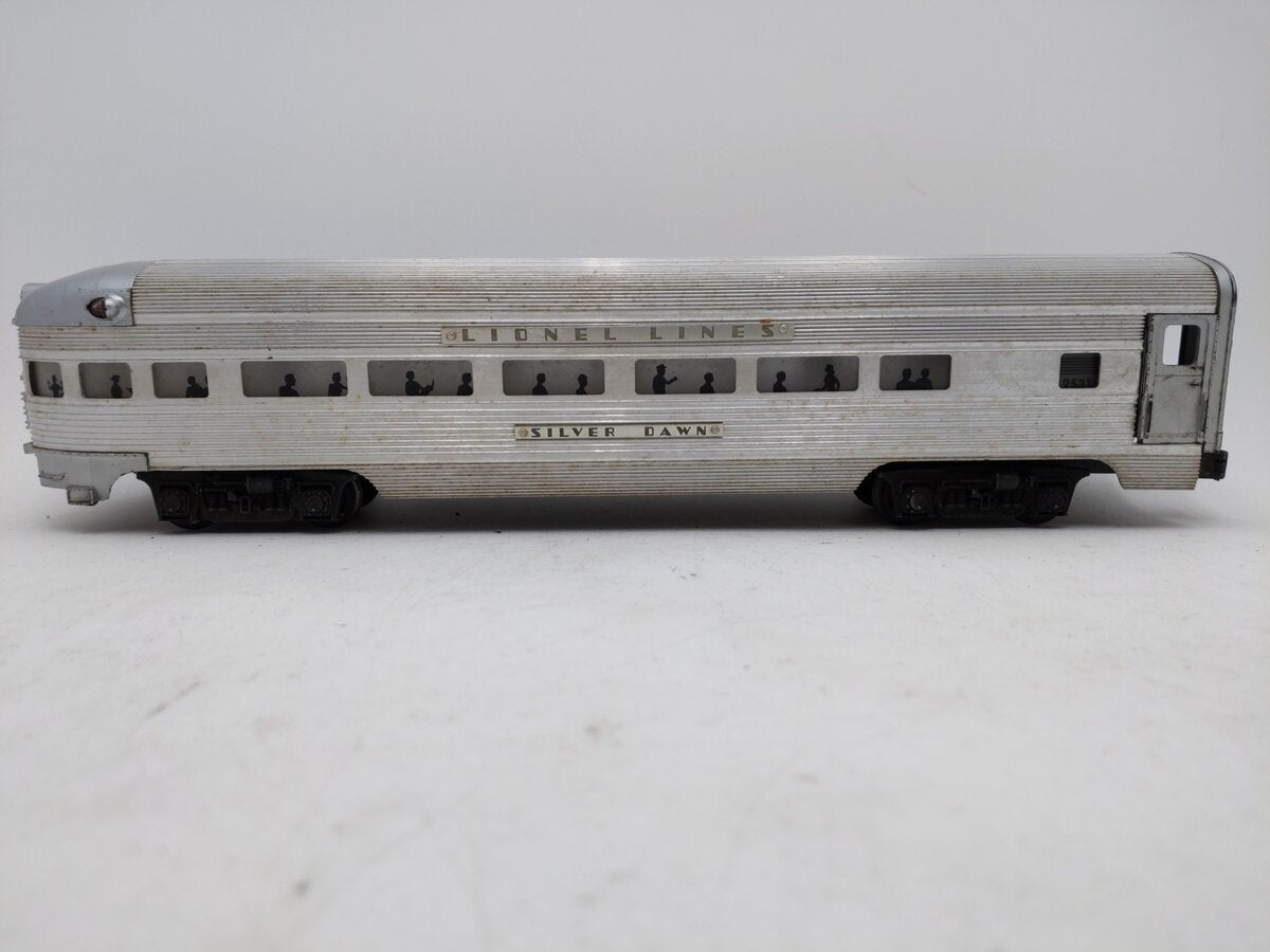 Lionel 2531 Vintage O Lionel Lines Silver Dawn Aluminum Observation Car VG
