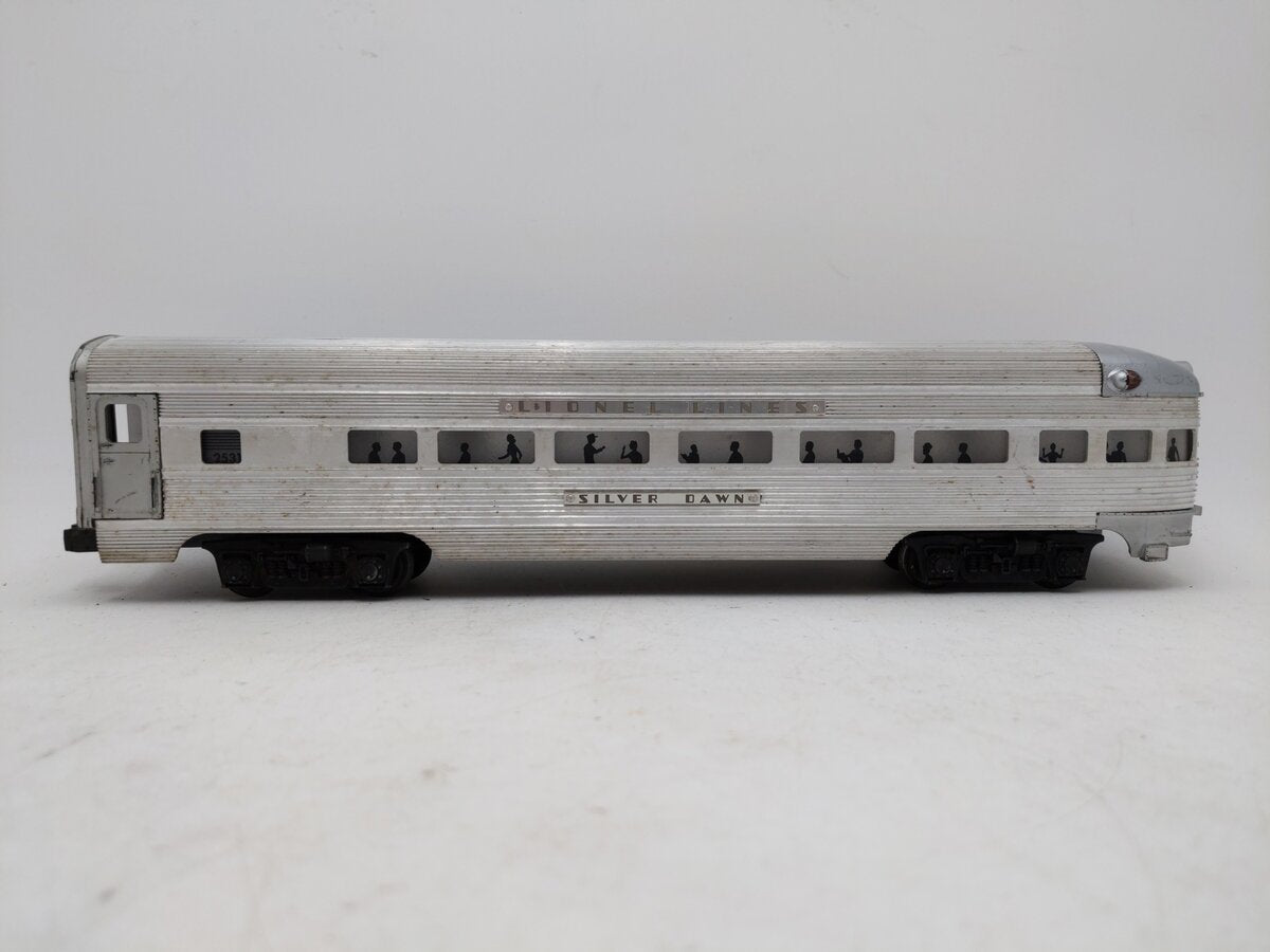 Lionel 2531 Vintage O Lionel Lines Silver Dawn Aluminum Observation Car VG