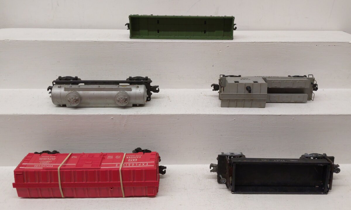 Lionel O Vintage Freight Cars: 3469X, 6470, 6465, 6462-25, 6419 [5] VG/Box