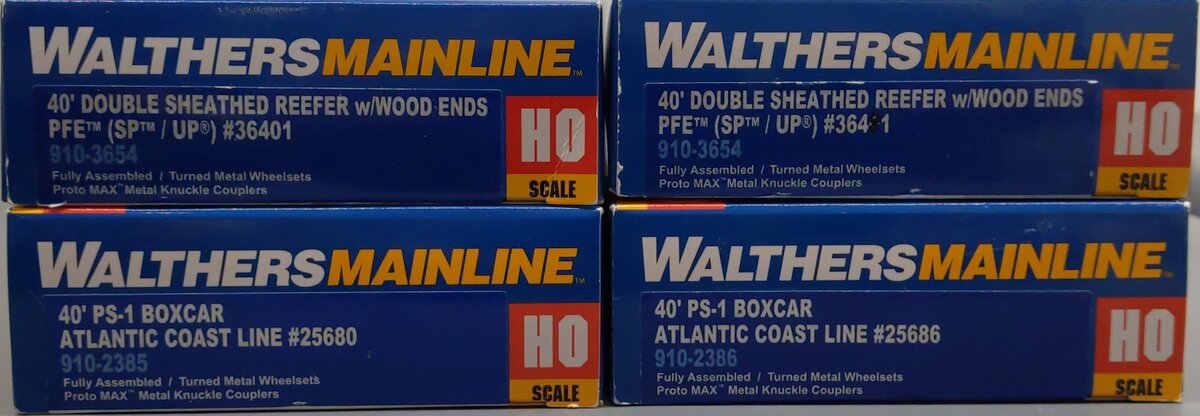 Walthers HO Scale Assorted Freight Cars: 2385, 2386, 3654 [4]/Box