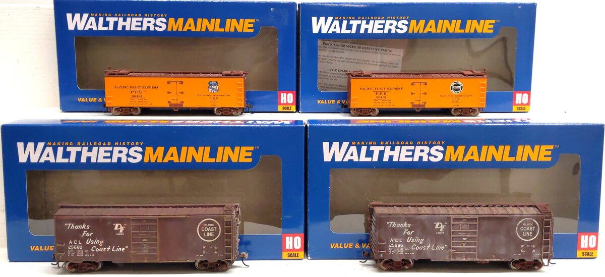 Walthers HO Scale Assorted Freight Cars: 2385, 2386, 3654 [4]/Box