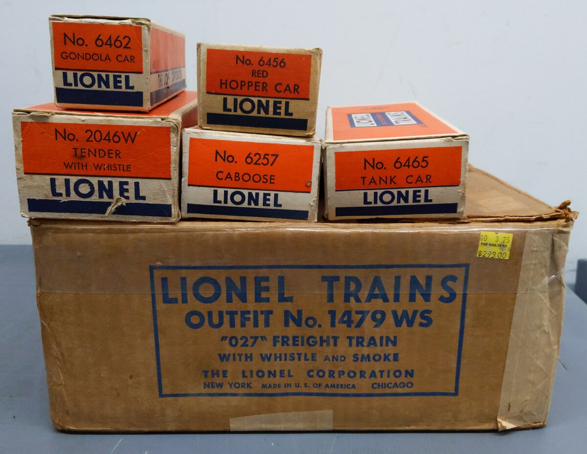 Lionel 1479WS Vintage O 2056 Steam Freight Set w/2046W & 4 Cars EX/Box