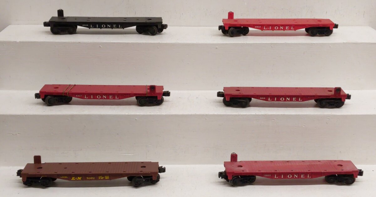 Assorted Lionel O Scale Flatcars [6] #6817 #9302 #6828 VG