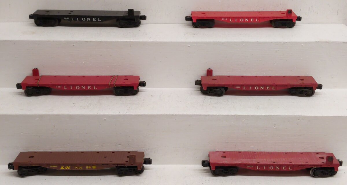 Assorted Lionel O Scale Flatcars [6] #6817 #9302 #6828 VG