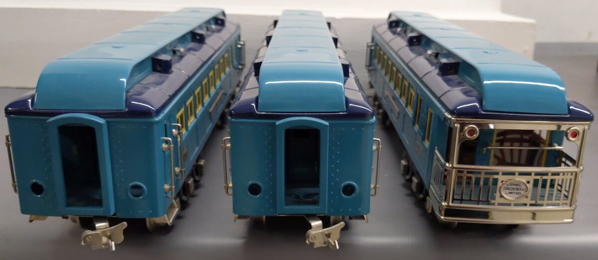 Lionel 6-13408 Standard Gauge Blue Comet Tinplate Passenger 3-Car Set VG/Box