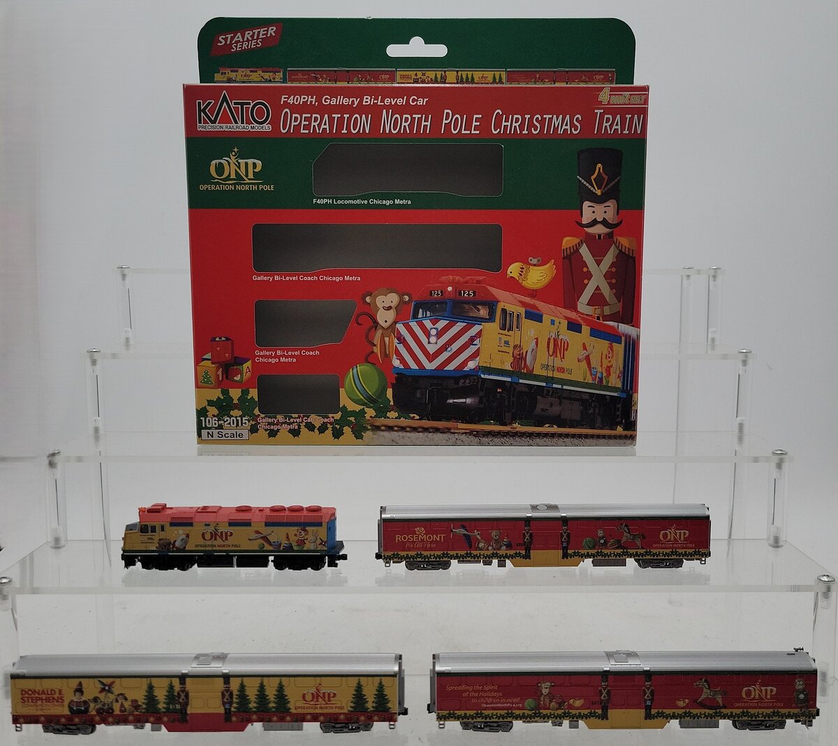 Kato 106-2015 Operation North Pole Christmas N Gauge Train Set (Set of 4) LN/Box