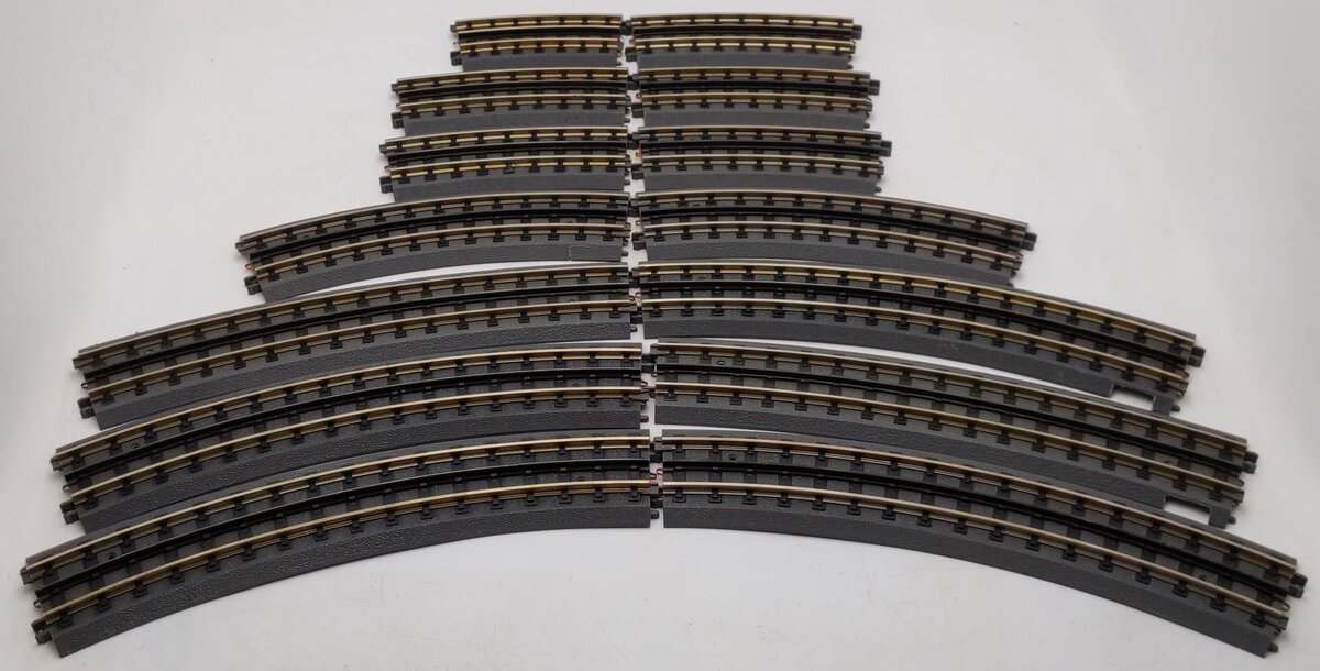 MTH O Gauge Assorted Curved RealTrax Track Sections [14] VG