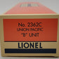 Lionel 6-38392 Neil Young UP F3 Dummy B-Unit Diesel Locomotive LN/Box