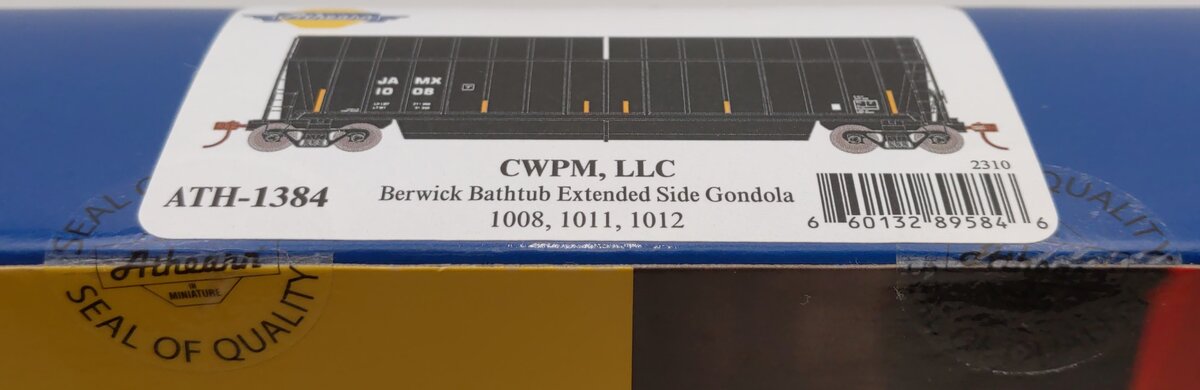 Athearn ATH-1384 HO Scale Berwick Bathtub Extended Side Gondola Cars MT/Box