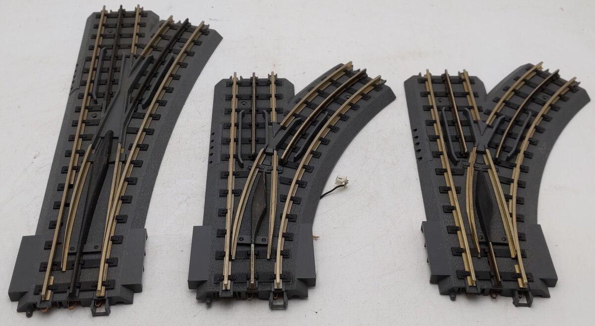 MTH O Gauge Assorted Right Hand Turnout Track Sections [3] VG
