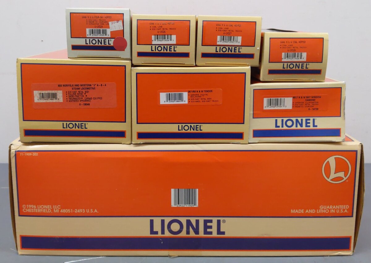 Lionel 6-11909 O Gauge Norfolk & Western Warhorse Steam Freight Set with TMCC VG/Box