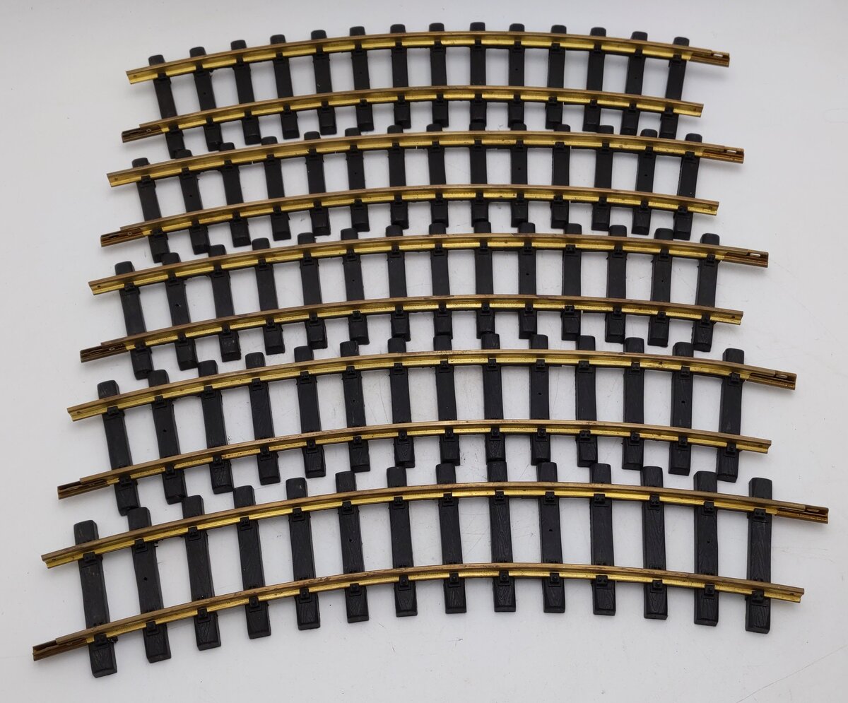 Aristo-Craft 11500 G Euro Brass 5 Ft Diameter Curved Track Sections (Box of 10) VG