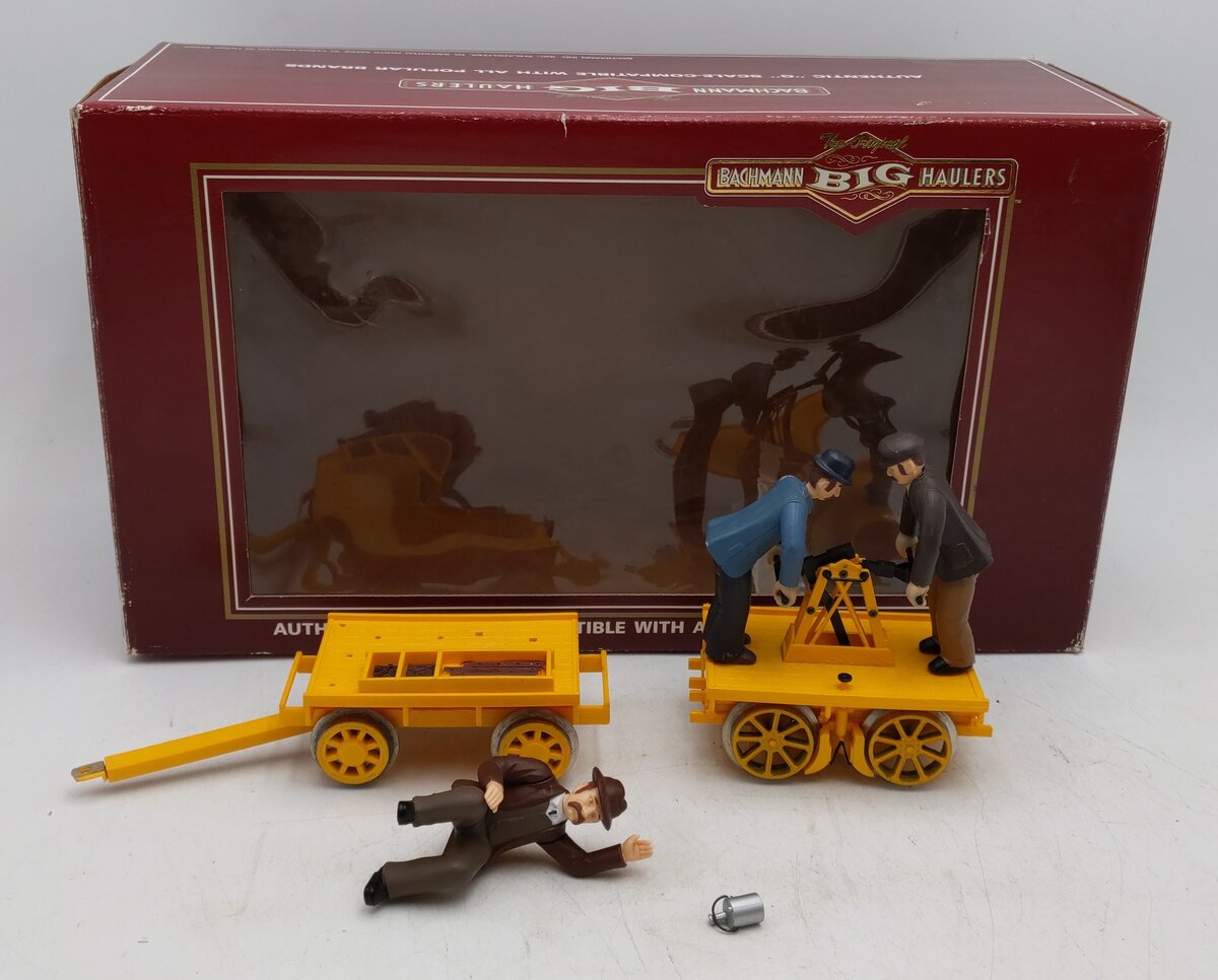 Bachmann 96201 G Scale Motorized Handcar w/Trailer VG/Box