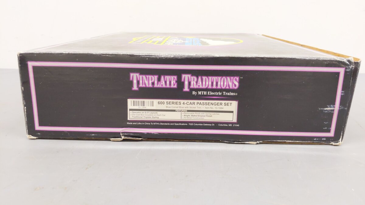 MTH 10-1064 O Blue Comet Passenger Car Set (Set of 4) VG/Box