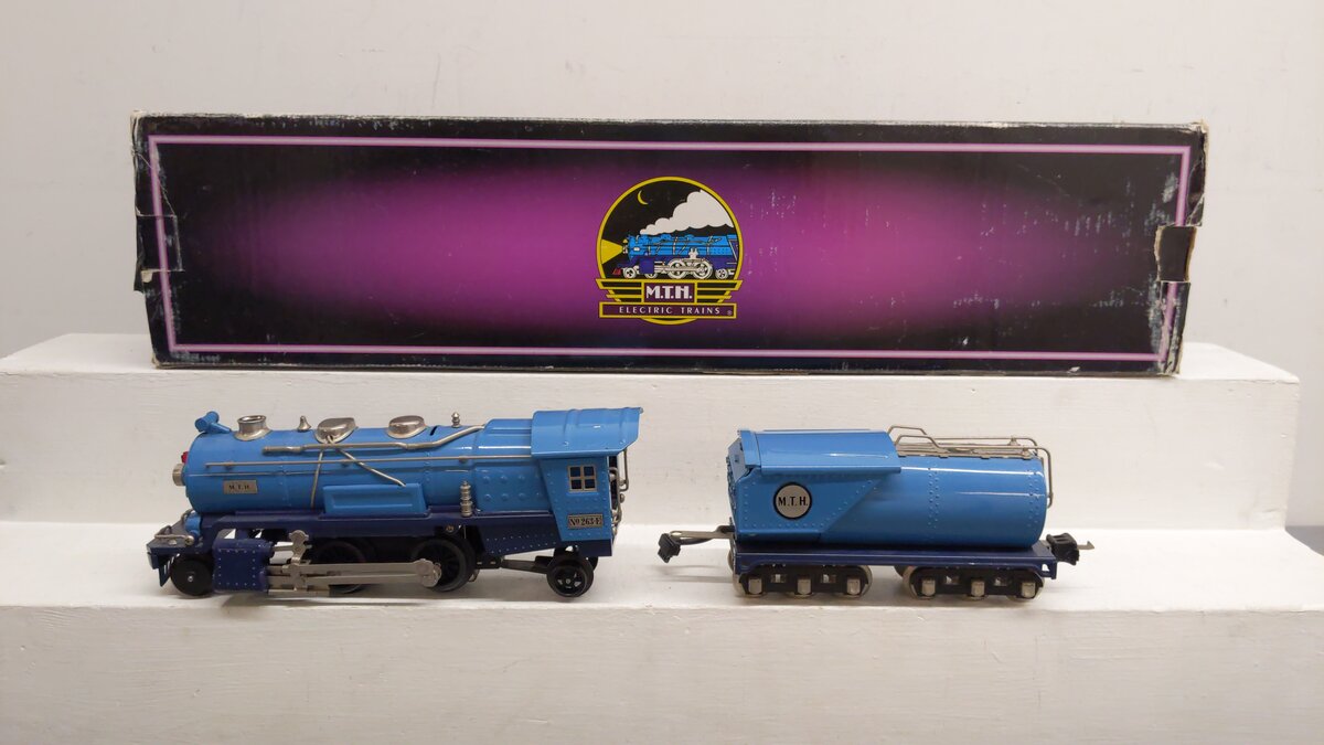 MTH 10-1062-0 O Blue Comet Locomotive and Tender #263E EX/Box