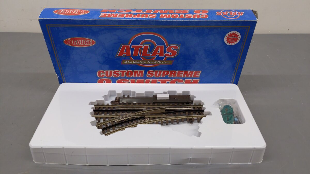 Atlas 6075 O Gauge Nickel Silver O-36 Left Hand Remote Switch Turnout EX/Box