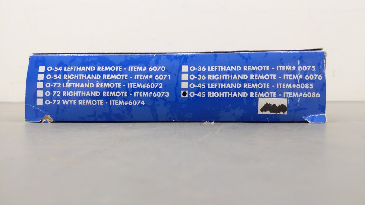 Atlas 6086 O Nickel Silver O-45 Right Hand Remote Control Switch Turnout EX/Box