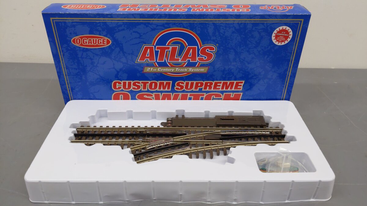 Atlas 6070 O / O54 Gauge Nickel Silver Left Hand Remote Switch Turnout EX/Box